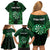 Personalised New Zealand Darts Family Matching Off Shoulder Short Dress and Hawaiian Shirt Green Dart Board Maori Pattern