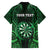 Personalised New Zealand Darts Family Matching Off Shoulder Short Dress and Hawaiian Shirt Green Dart Board Maori Pattern