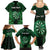 Personalised New Zealand Darts Family Matching Summer Maxi Dress and Hawaiian Shirt Green Dart Board Maori Pattern