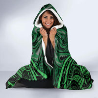Personalised New Zealand Darts Hooded Blanket Green Dart Board Maori Pattern LT05 - Polynesian Pride