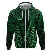 Personalised New Zealand Darts Hoodie Green Dart Board Maori Pattern LT05 Zip Hoodie Green - Polynesian Pride