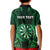 Personalised New Zealand Darts Kid Polo Shirt Green Dart Board Maori Pattern