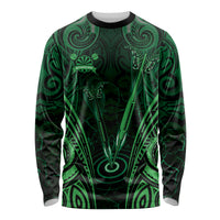 Personalised New Zealand Darts Long Sleeve Shirt Green Dart Board Maori Pattern LT05 Unisex Green - Polynesian Pride