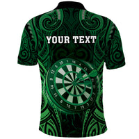 Personalised New Zealand Darts Polo Shirt Green Dart Board Maori Pattern LT05 - Polynesian Pride
