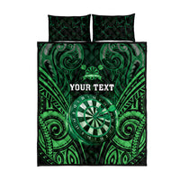 Personalised New Zealand Darts Quilt Bed Set Green Dart Board Maori Pattern LT05 - Polynesian Pride