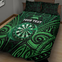 Personalised New Zealand Darts Quilt Bed Set Green Dart Board Maori Pattern LT05 - Polynesian Pride