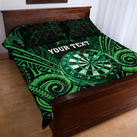 Personalised New Zealand Darts Quilt Bed Set Green Dart Board Maori Pattern LT05 - Polynesian Pride