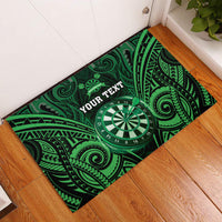 Personalised New Zealand Darts Rubber Doormat Green Dart Board Maori Pattern LT05 Green - Polynesian Pride