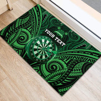 Personalised New Zealand Darts Rubber Doormat Green Dart Board Maori Pattern LT05 - Polynesian Pride