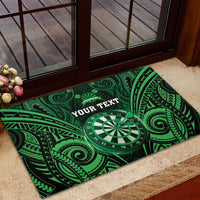 Personalised New Zealand Darts Rubber Doormat Green Dart Board Maori Pattern LT05 - Polynesian Pride