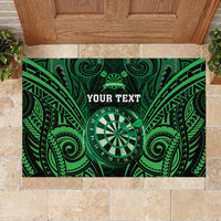 Personalised New Zealand Darts Rubber Doormat Green Dart Board Maori Pattern LT05 - Polynesian Pride