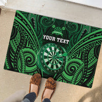 Personalised New Zealand Darts Rubber Doormat Green Dart Board Maori Pattern LT05 - Polynesian Pride