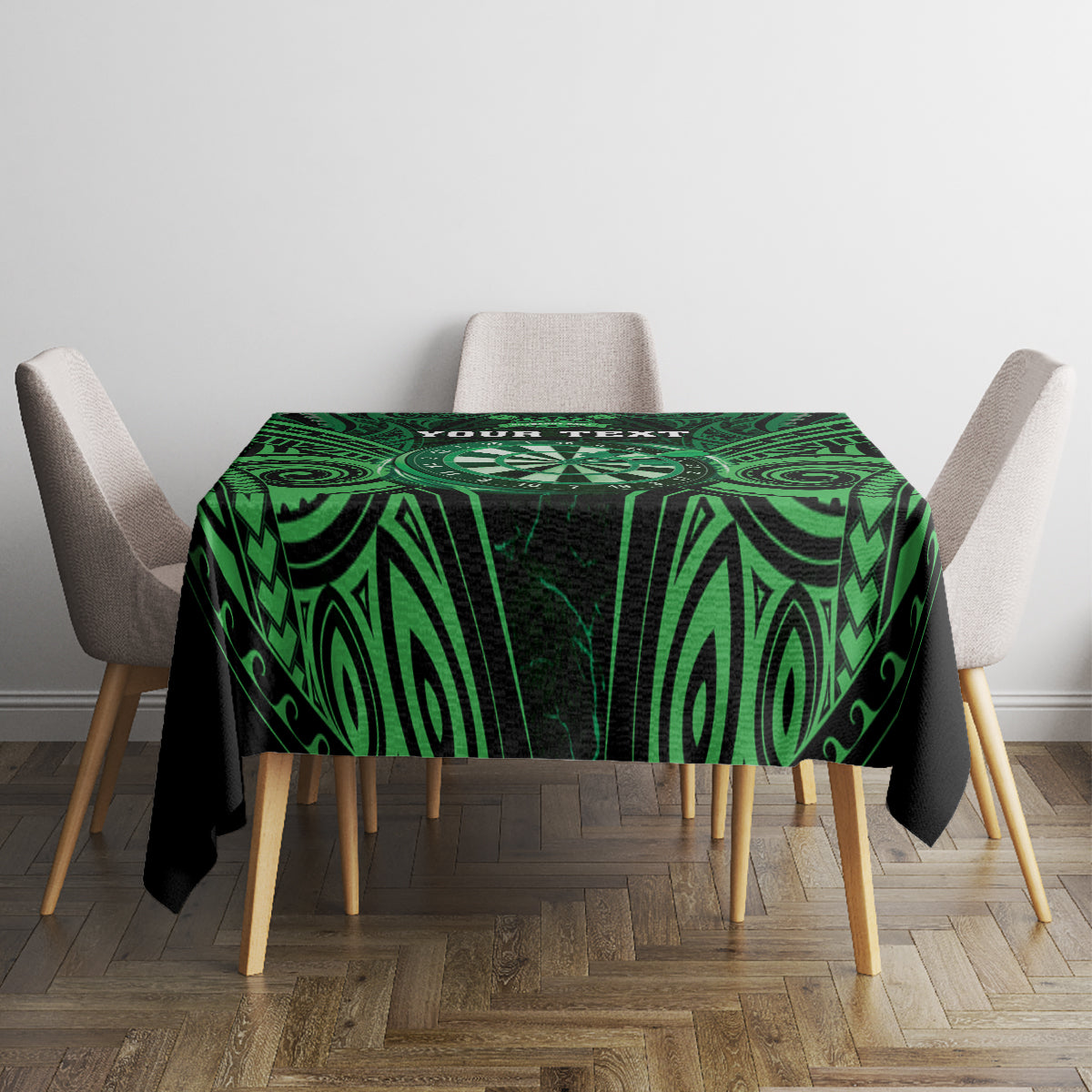 Personalised New Zealand Darts Tablecloth Green Dart Board Maori Pattern LT05 - Polynesian Pride