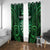 Personalised New Zealand Darts Window Curtain Green Dart Board Maori Pattern