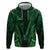 Personalised New Zealand Darts Zip Hoodie Green Dart Board Maori Pattern