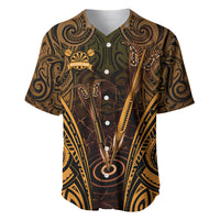 Personalised New Zealand Darts Baseball Jersey Gold Dart Board Maori Pattern LT05 Gold - Polynesian Pride
