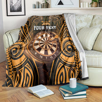 Personalised New Zealand Darts Blanket Gold Dart Board Maori Pattern LT05 Gold - Polynesian Pride