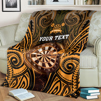 Personalised New Zealand Darts Blanket Gold Dart Board Maori Pattern LT05 - Polynesian Pride