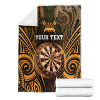 Personalised New Zealand Darts Blanket Gold Dart Board Maori Pattern LT05 - Polynesian Pride
