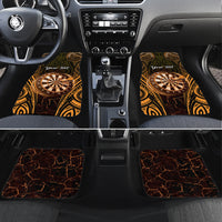Personalised New Zealand Darts Car Mats Gold Dart Board Maori Pattern LT05 Set 4pcs Gold - Polynesian Pride