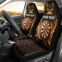 Personalised New Zealand Darts Car Seat Cover Gold Dart Board Maori Pattern LT05 - Polynesian Pride