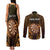 Personalised New Zealand Darts Couples Matching Tank Maxi Dress and Long Sleeve Button Shirt Gold Dart Board Maori Pattern