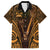 Personalised New Zealand Darts Family Matching Off The Shoulder Long Sleeve Dress and Hawaiian Shirt Gold Dart Board Maori Pattern