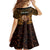 Personalised New Zealand Darts Family Matching Off Shoulder Short Dress and Hawaiian Shirt Gold Dart Board Maori Pattern