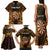 Personalised New Zealand Darts Family Matching Tank Maxi Dress and Hawaiian Shirt Gold Dart Board Maori Pattern