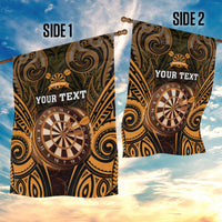 Personalised New Zealand Darts Garden Flag Gold Dart Board Maori Pattern LT05 - Polynesian Pride