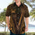 Personalised New Zealand Darts Hawaiian Shirt Gold Dart Board Maori Pattern