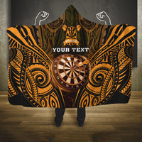 Personalised New Zealand Darts Hooded Blanket Gold Dart Board Maori Pattern LT05 One Size Gold - Polynesian Pride