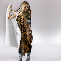 Personalised New Zealand Darts Hooded Blanket Gold Dart Board Maori Pattern LT05 - Polynesian Pride