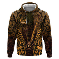 Personalised New Zealand Darts Hoodie Gold Dart Board Maori Pattern LT05 Pullover Hoodie Gold - Polynesian Pride