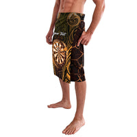 Personalised New Zealand Darts Lavalava Gold Dart Board Maori Pattern LT05 - Polynesian Pride