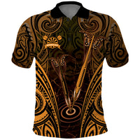 Personalised New Zealand Darts Polo Shirt Gold Dart Board Maori Pattern LT05 Gold - Polynesian Pride