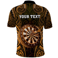 Personalised New Zealand Darts Polo Shirt Gold Dart Board Maori Pattern LT05 - Polynesian Pride