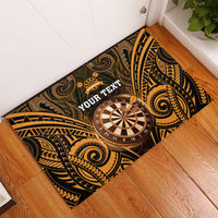 Personalised New Zealand Darts Rubber Doormat Gold Dart Board Maori Pattern LT05 Gold - Polynesian Pride