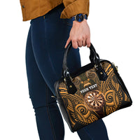 Personalised New Zealand Darts Shoulder Handbag Gold Dart Board Maori Pattern LT05 - Polynesian Pride