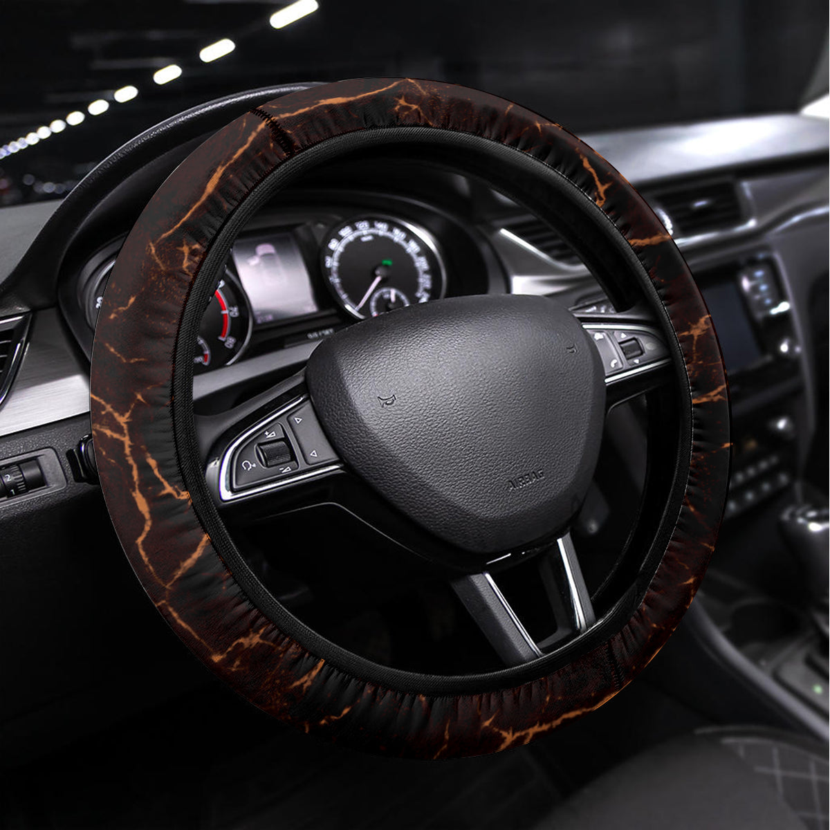 Personalised New Zealand Darts Steering Wheel Cover Gold Dart Board Maori Pattern LT05 Universal Fit Gold - Polynesian Pride