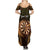 Personalised New Zealand Darts Summer Maxi Dress Gold Dart Board Maori Pattern