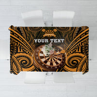 Personalised New Zealand Darts Tablecloth Gold Dart Board Maori Pattern LT05 Gold - Polynesian Pride