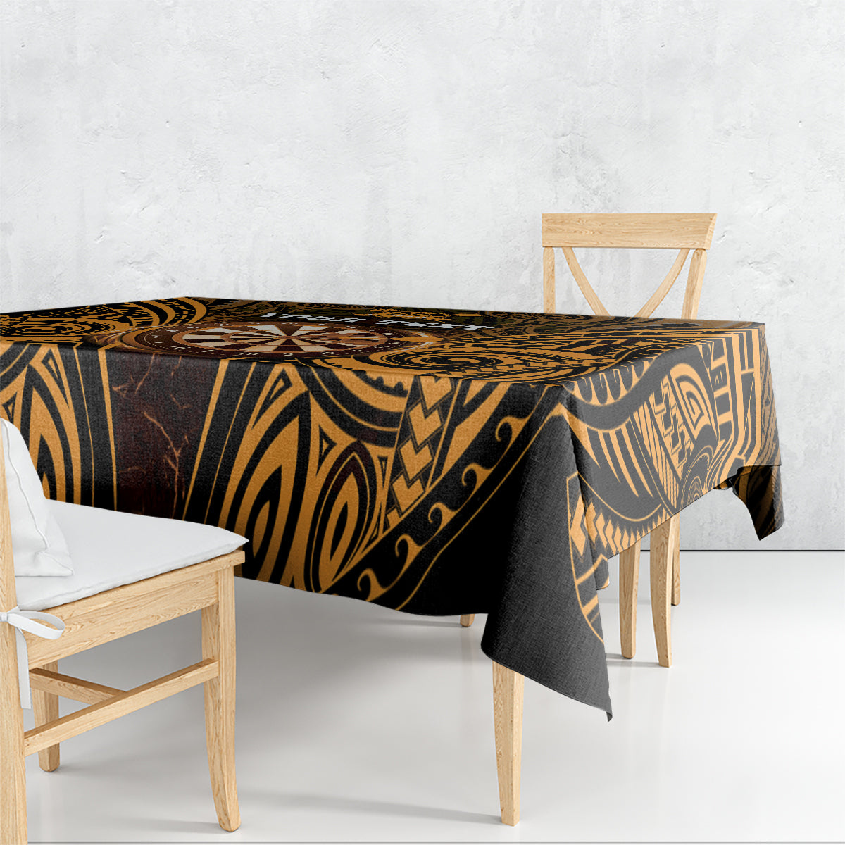Personalised New Zealand Darts Tablecloth Gold Dart Board Maori Pattern LT05 - Polynesian Pride