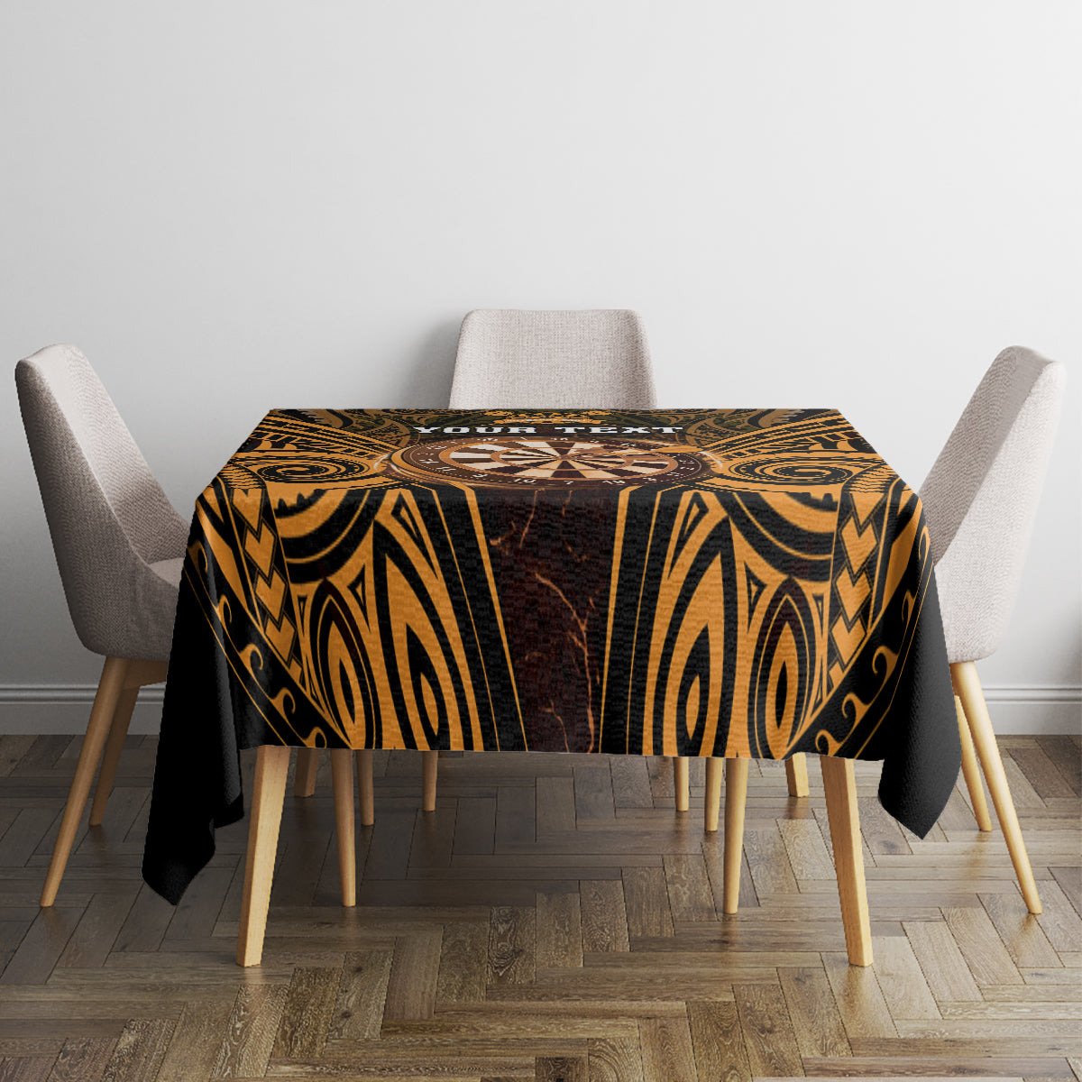 Personalised New Zealand Darts Tablecloth Gold Dart Board Maori Pattern LT05 - Polynesian Pride