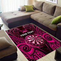 Personalised New Zealand Darts Area Rug Pink Dart Board Maori Pattern LT05 - Polynesian Pride