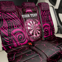Personalised New Zealand Darts Back Car Seat Cover Pink Dart Board Maori Pattern LT05 - Polynesian Pride