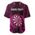 Personalised New Zealand Darts Baseball Jersey Pink Dart Board Maori Pattern