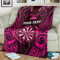 Personalised New Zealand Darts Blanket Pink Dart Board Maori Pattern LT05 - Polynesian Pride