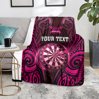 Personalised New Zealand Darts Blanket Pink Dart Board Maori Pattern LT05 - Polynesian Pride