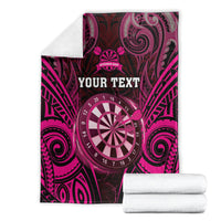 Personalised New Zealand Darts Blanket Pink Dart Board Maori Pattern LT05 - Polynesian Pride